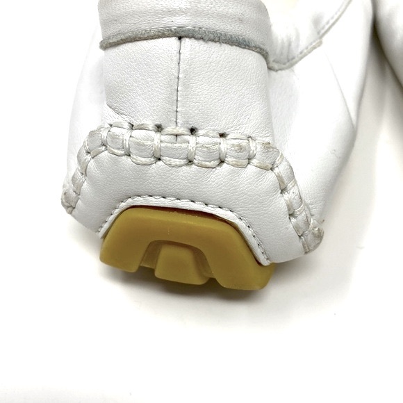 Gucci White Leather Bamboo Horsebit Loafers Size 37.5 - Picture 5 of 11